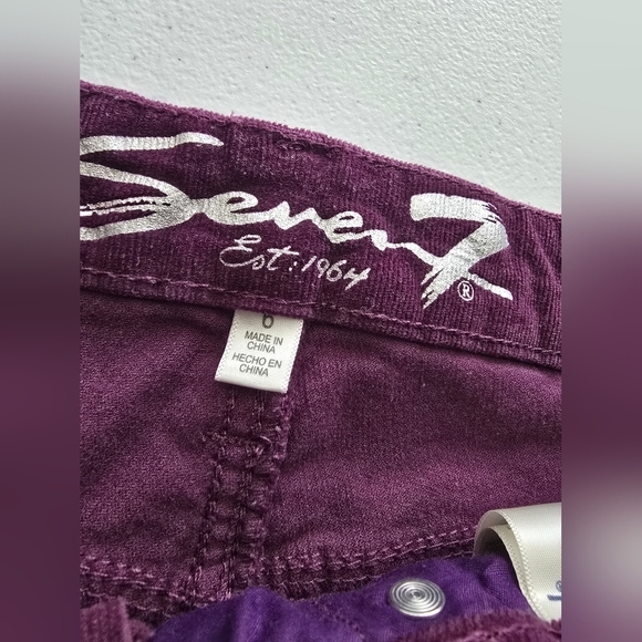 Seven 7 Purple Corduroy Pants Size 6 - Picture 7 of 9
